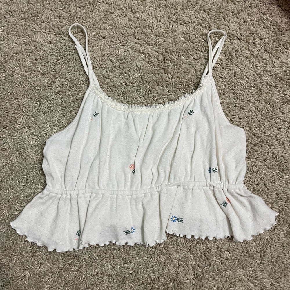 Women’s American eagle cream crop tank